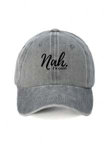 1pc English Printed Casual Baseball Cap, Washable & Adjustable, Fashion Breathable Sun Protection Hat, Suitable For Outdoor And Gift