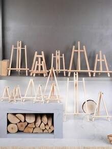 1 pieza Caballete de escritorio de madera sin terminar de 11.81/15.75/19.69 pulgadas - Sin pintura ni olor, adecuado para arte de lienzo, manualidades de escritorio, caballete de lienzo portátil, también funciona como soporte para teléfono/tableta, arte y dibujo para adultos, caballete de exhibición de pintura para principiantes, estudiantes, escuelas, bodas, soporte para tarjetas de fiesta de cumpleaños