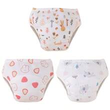 5pcs/Set Toddler Potty Training Pants - Washable, Leak-Proof Diaper Covers With Fun Space & Beautiful Prints, Breathable Fabric For Boys & Girls, Multi-Layer Protection, Suitable For 3 Months To 5 Years Old Children, Night & Daytime Underwear, Multi-Layer Design, Potty Training Underwear - (With Edging Anti-Leak) - Multicolor - View 68