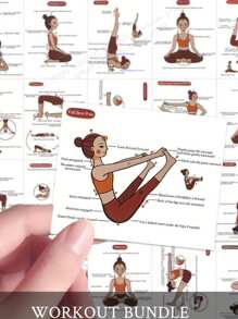 16/32pcs Yoga Style Guide Card Set, 2D, Yoga Basic Practice Cards, Boxed Yoga Poses, Stretching Teaching, Yoga Accessorieschool Supplies,Back To School