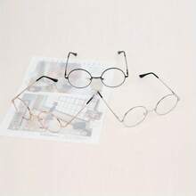 Local Shipping-2D Flat Korean Flat Lens Men And Women Anti-Blue Glasses [Retro Metal Glasses] 3pcs Retro Round Frame Metal Glasses |