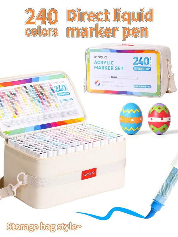 1pc Direct Liquid Type Soft Tip Acrylic Marker Pen, Various Series Available, Suitable For Students, Non-Transparent, Can Layer Colors For Watercolor, High-Quality Art Supplies Coloring Brush Pen, Outlining Pen, Highlighter Back To School