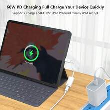 1-3 件 USB-C 转 Apple Lightning 端口适配器，带充电线，兼容 16、15 系列， - 彩色 - 查看 4