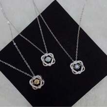 Collar con colgante de moda de plata de ley 925 para mujer, joyería de lujo, adecuado para uso diario, citas, fiestas, regalo para San Valentín, Día de la Madre, Halloween, Acción de Gracias, Navidad