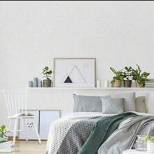 1 Rotolo di Carta da parati in seta bianca, autoadesiva, rimovibile, in PVC, ideale per decorazione di cucina, camera da letto, soggiorno, piano di lavoro, mobili, rinnovo della casa