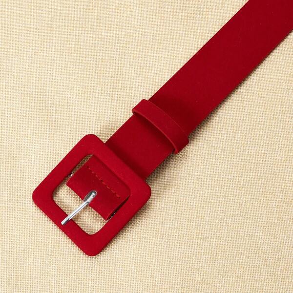 1pc PU Leather Versatile Suit Decoration Coat, Korean Fashion Sweater Dress, Waist Belts To Accentuate Waistline