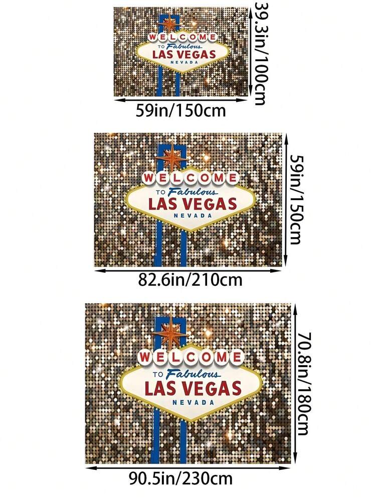 Welcome To Las Vegas Backdrop Fabulous Casino Night Poker Party Movie Themed Photography Background Gold Luxury Prom Costume Dress-Up Birthday Party Decorations Vinyl. - Gold - View 3