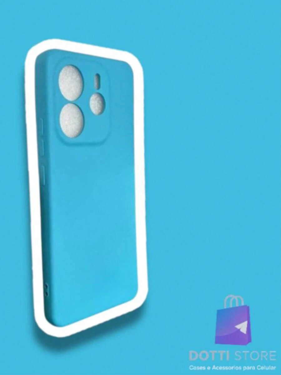 Capa Capinha Redmi Note 14 4G / 5G - Silicone com Veludo - Azul - Visão 1