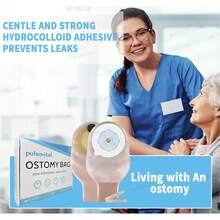 30* Bolsa Drenaje Ostomia 15-76mm Recortable Bolsa de Colostomia - Gris Claro - Ver 2