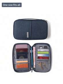 Travel Passport Cover Waterproof Passport Holder Holder Multi-Function ID Document Wallet Organizer Portable Travel Bag Document Collection Package - Navy Blue - View 1