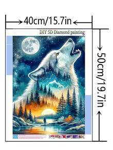 1 件 DIY 钻石画，狼动物水钻刺绣，家居装饰，全钻，11.8 * 15.7 英寸/30 * 40 厘米 - 彩色 - 查看 9