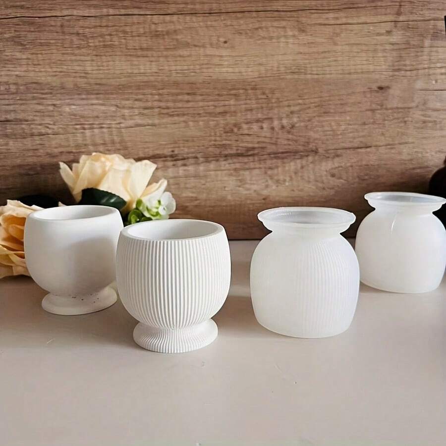 3D硅胶酒杯蜡烛模具，蜡烛容器模具，树脂环氧混凝土模具