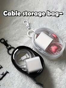 1/2/Pièces Nouveau sac de rangement portable mini transparent et imperméable à la mode, peut ranger les écouteurs, les chargeurs, les câbles de données, les rouges à lèvres, les parfums, les clés, les bracelets, les cosmétiques et autres articles. Pochette de rangement suspendue multifonction, essentielle pour les voyages, les déplacements professionnels, les vacances, la rentrée scolaire, la randonnée