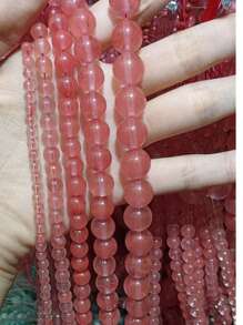 1 brin de pierres lâches en quartz rose naturel, perles roses naturelles pour la fabrication de bijoux, bracelets et colliers DIY