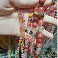 1 brin de pierres lâches en quartz rose naturel, perles roses naturelles pour la fabrication de bijoux, bracelets et colliers DIY