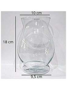 Vaso Brasília de Vidro Transparente Enfeite para Flores Festas Casamentos Decoração - Multicolorido - Visão 3
