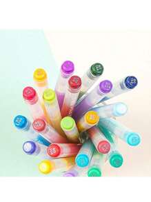 Set da 6 penne gel per calligrafia Languo da 1,0 mm con effetto 3D, punta grossa, per scrivere, disegnare, dipingere e utilizzare come evidenziatori, 42 o 54 colori, forniture scolastiche, per il ritorno a scuola