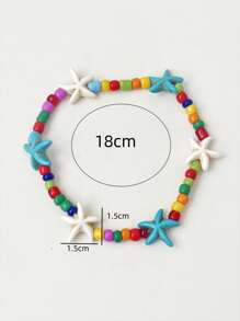 11pcs/Set Boho Colorful Beaded Starfish Elegant Bracelet, Suitable For Women, Perfect For Party, Beach Activities And Gift-Giving, Handmade Jewelry