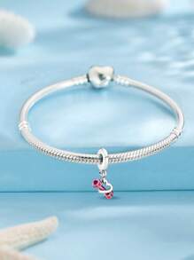 1 PC 925 Sterling Silver DIY Charms Dumbbell Beads Pendant For Ladies Jewelry Bangle And Necklace Accessories 925 Sterling Silver Fine Jewelry Making