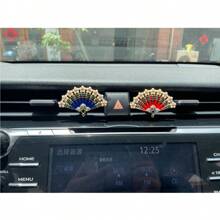 Kreatywny stop w stylu starożytnym, imitacja kapiącego oleju, płonący niebieski/czerwony, składany wentylatorowy wylot klimatyzacji samochodowej, dekoracyjne akcesoria klipsowe