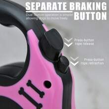 1 szt. 3 m/5 m automatyczna smycz dla psa zwijana dla zwierząt domowych Wytrzymała dwuprzyciskowa automatyczna smycz dla psa do chodzenia dla zwierząt domowych na smyczy dla małych i średnich psów na zewnątrz podróż spacery piesze piesze lina trakcyjna