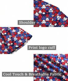 Men's Golf Shirts Short Sleeve Moisture Wicking Performance Print Patterns Casual Collared Golf Polo Shirt For Men-2025 - 紅 白 藍 - 查看 8