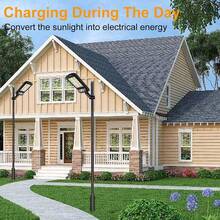 99000LM LEDs Solar Powered Outdoor Wall Lights, 3 Lighting Modes, Motion Sensor, Durable ABS & Metal Construction - Solar Garden Decorations For Porch, Yard, Street Lighting - 黑色 - 查看 8