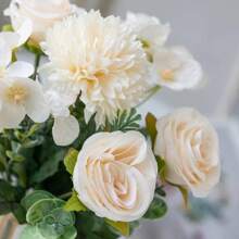 Artificial Flowers Rose Chrysanthemum Silk Bridal Bouquet Wedding Outdoor Arch Festival Home Room Vase Table Diy Gift Decoration