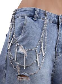 Sortierte Stile stilvolle Taillen-Accessoires, langer Schwert-Anhänger Hüftkette, mehrschichtige Metallinvintage-Körperkette, sexy Taillendekoration geeignet für verschiedene Anlässe, schöne, vielseitige Lässig Kleidung