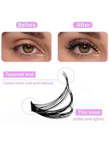 20 Rows And 400 Clusters Of D-Shaped Curly Eyelash Clusters DIY Eyelash Clusters Natural Appearance, Intelligent, Super Soft, Reusable Segmented False Eyelashes 30D+40D+50D+60D+80D+100D, Suitable For Beginners To Use At Home Or On The Go 8-16mm