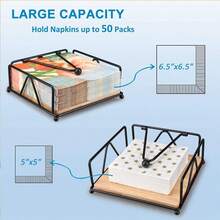 1 件咖啡店、酒店、餐厅、方形毛巾、餐巾纸架、创意纸巾架、商用自助餐纸巾架 - 黑色 - 查看 4