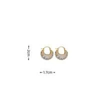 1 par de pendientes argolla redondos de lujo y elegantes completamente perlados, diseño exclusivo de estilo coreano, pendientes de moda de alta gama versátiles