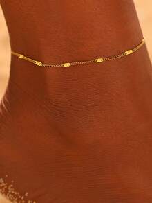 不锈钢脚链新款轻奢质感亮片链精致脚链女饰品派对礼物不锈钢项链手工蛇形圆筒链男女饰品