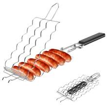 Barbecue Basket: The Perfect Barbecue Accessory For Sausages, Picnics And Camping!Kitchen Supplies Come With Basting Brush - Bạc - Xem 2