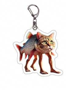 10pcs Cartoon Animal Keychain Creative Brainrot Sigmas Skibidi Rizz Cat Funny Keyring Accessories, Fans Gift School