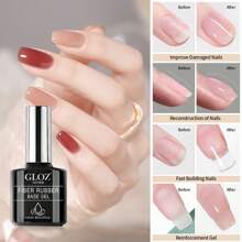 GLOZ Fiber Rubber Base Gel Nail Strengthener Nail Polish Repair Nail Growth Treatment For Thin And Damaged Nails Gifts For Women
