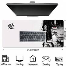 1 件艺术动漫女孩黑白鼠标垫暗黑女孩游戏玩家电脑配件汉字爱键盘笔记本电脑桌垫 - 彩色 - 查看 8