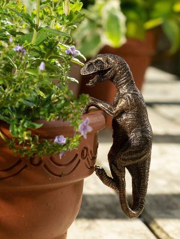 1pc Resin Dinosaur Turtle Flower POTS And Wall Art - Handcrafted Outdoor/Indoor Hanging Decorations, Suitable For Courtyards And Balconies - Durable Animal-Themed Sculptures, Realistic Textures, No Electricity Required, Dinosaur Decorations, Garden Ornaments, Exquisite Design, Holiday Decorations, Fine Craftsmanship
