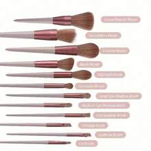 Christmas Limited Edition Premium 13 Soft Makeup Brushes Set With Perfect Soft Pouch - Premium Makeup Tools, Made Of High Quality Fibers, Girly Fashion Items, Christmas Gifts - Women'S Gifts - 咖啡棕 - 查看 5