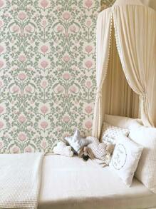Rollo de papel tapiz autoadhesivo de 44.5*100cm - Material de vinilo decorativo autoadhesivo para mejoras en el hogar, con patrón floral vintage bohemio adecuado para dormitorio, sala de estar, cocina, escritorio, armario
