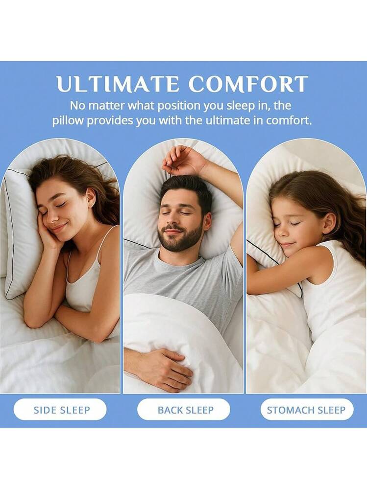 JOLLYVOGUE Set 4 Cuscini King Size - Rinfrescanti E Di Supporto, Qualità Alberghiera