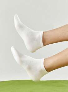 6 pares de calcetines tobilleros blancos sencillos para hombre, calcetines deportivos antideslizantes para uso diario