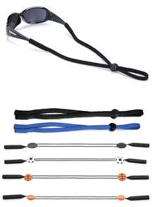 6pcs/Set Kids Sports Glasses Strap, Basketball, Baseball, Football Sports Glasses Lanyard, Elastic Eyeglass Cord, Adjustable Length, Soft & Comfortable - Multicolor - View 1