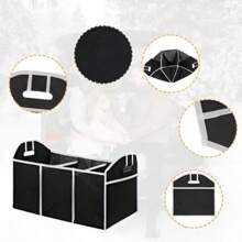 Sac de rangement pliable pour coffre de voiture avec 3 compartiments, 58 cm - Organisateur de coffre pliable