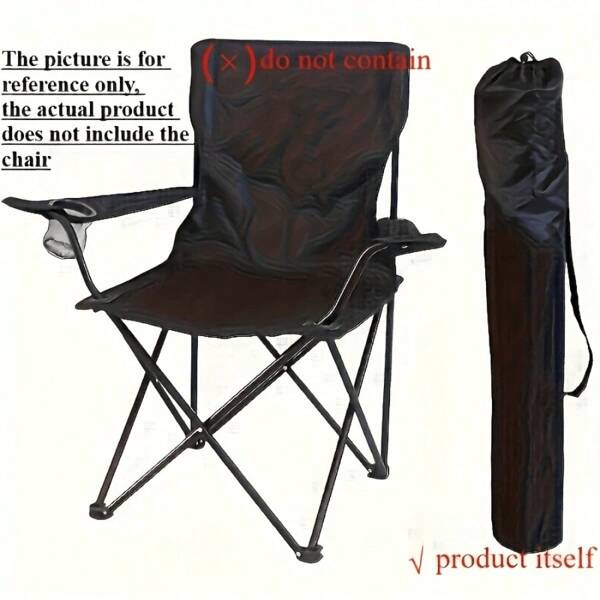 1pc Extra Large Outdoor Folding Chair With Carry Bag, Portable And Convenient For Beach, Travel, Camping, Sports, Black (Chair Not Included)