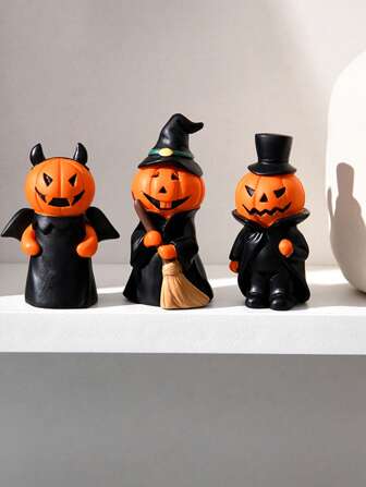 1 pieza Nueva decoración de calabaza de Halloween, decoración de fiesta festiva, adorno de escritorio del hogar, figura de resina, decoración de habitación, mini coleccionable, regalo, Halloween, otoño, regalos
