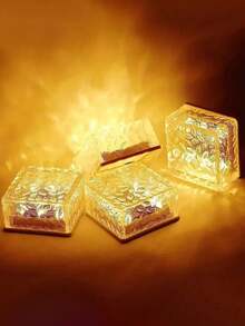 4 Packs Outdoor Decor Solar Ice Block Lights - Frosted Acrylic Stake Lights With IP65 Waterproof, 8H Auto On/Off For Garden Pathway, Patio, Backyard - Small Ice Brick Lamp - View 7