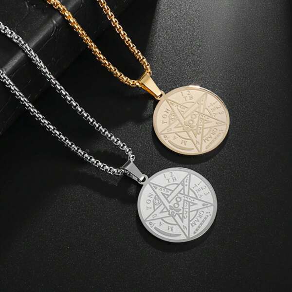 1 Stainless Steel Necklace For Men's Personalized Hip-Hop Punk Style Pentagonal Star Shaped Pendant Suitable For Daily Wear And Birthday Or Holiday Gifts
