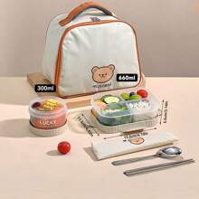 Large Capacity Transparent Plastic Compartment Lunch Box With Handle, Portable Sealed Leak Proof Bento Box, Multi Grids Fruit Salad Lunch Container, Microwave Heated Divided Food Storage Box, Suitable For Student And Adult Use In School, Office, Outdoor Camping, Picnic, Travel