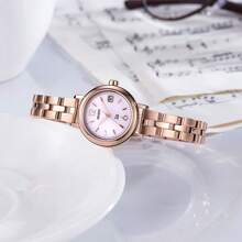 Orient ORIENT Women's Electronic Watch Rose Gold Stainless Steel Strap White Dial Waterproof Calendar Frame SWG02001Z0